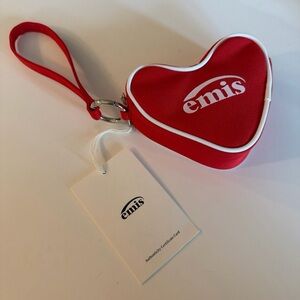 EMIS Red Heart Wristlet Pouch